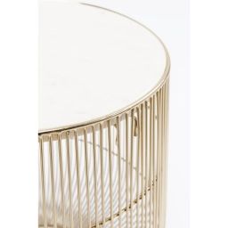 Table d’appoint Beam dorée marbre blanc 32cm Kare Design