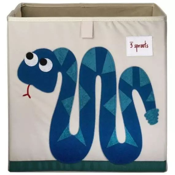 Boîte de rangement en tissu – 3 SPROUTS – Serpent – Bleu – Multicolore – 33x33x33 cm bleu