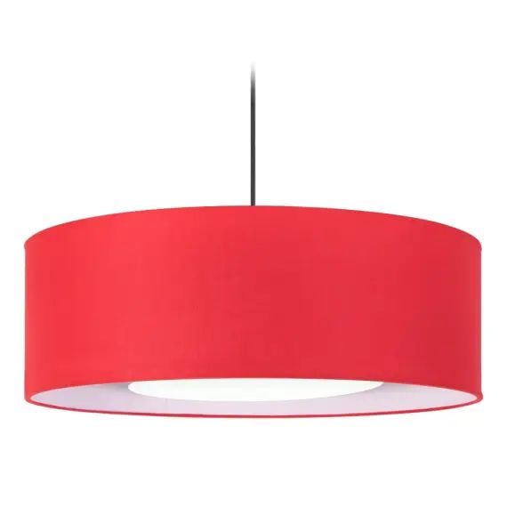 Suspension tissu rouge et transparent