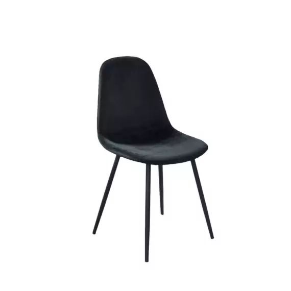 Heki – Lot de 4 chaises en velours – Couleur – Noir