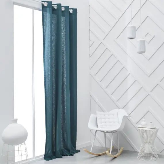 Rideau en Coton Vert fonc� 140×240 cm