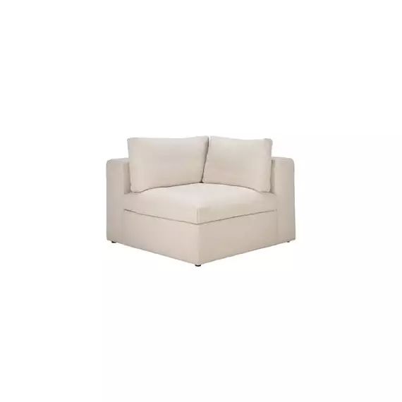 Canapé modulable Mellow en Tissu, Mousse à mémoire de forme – Couleur Blanc – 103 x 103 x 63 cm