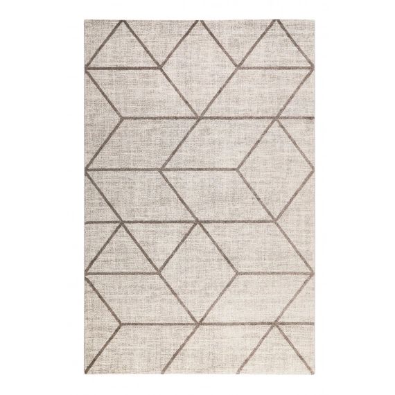 Tapis graphique motif brun gris beige chiné 225×160