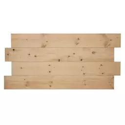 Tête de lit horizontale asymétrique en bois chêne moyen 160x80cm