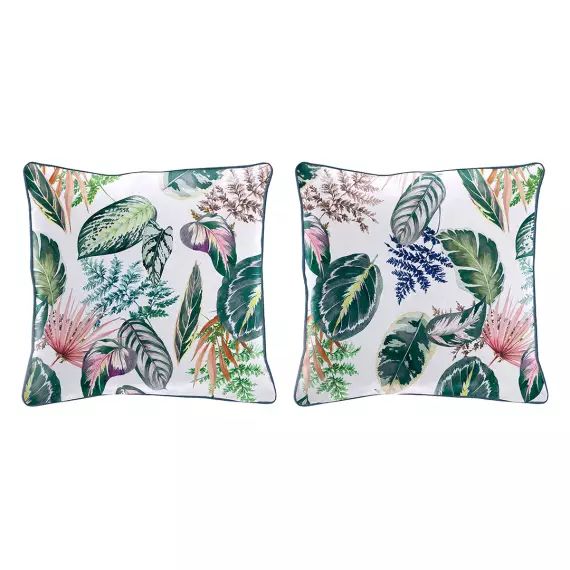2 Housses de coussin en coton 50×50 cm vert