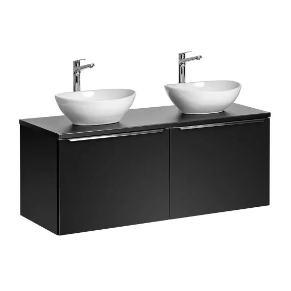 Meuble double vasque 120cm noir