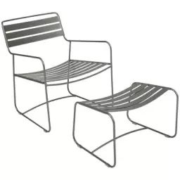 Set fauteuil & repose-pieds Surprising en Métal, Acier – Couleur Vert – 87.85 x 62 x 70 cm – Designer Harald Guggenbichler