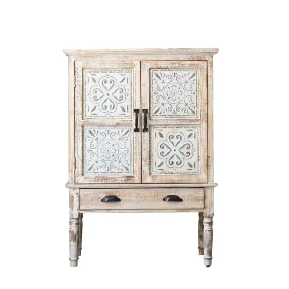 Buffet en sapin blanc patiné L79