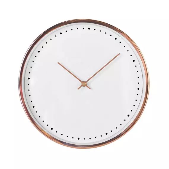 Horloge or rosé en métal D30cm