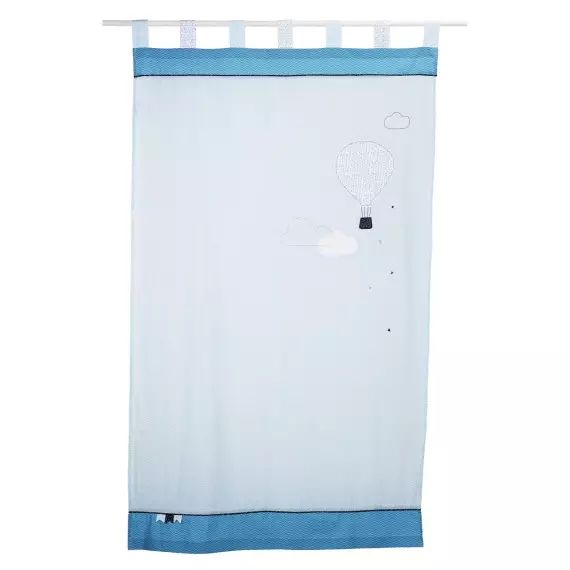 Rideau voilage 105×80 cm en coton bleu
