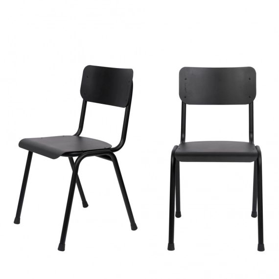 2 chaises d’écolier indoor et outdoor noir