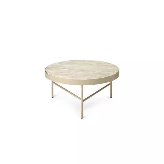 Table basse Marble en Pierre, Acier thermolaqué – Couleur Beige – 68.68 x 68.68 x 35 cm – Designer Trine Andersen