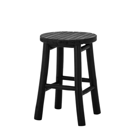 Tabouret en bambou H44cm noir