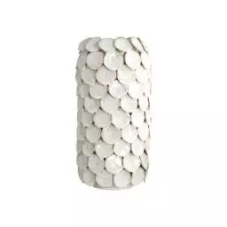 Vase Dot en Céramique, Céramique émaillée – Couleur Blanc – 21.25 x 21.25 x 30 cm