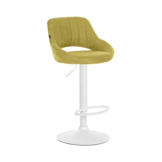 Tabouret de bar en tissu ajustable pivotant tissu Vert
