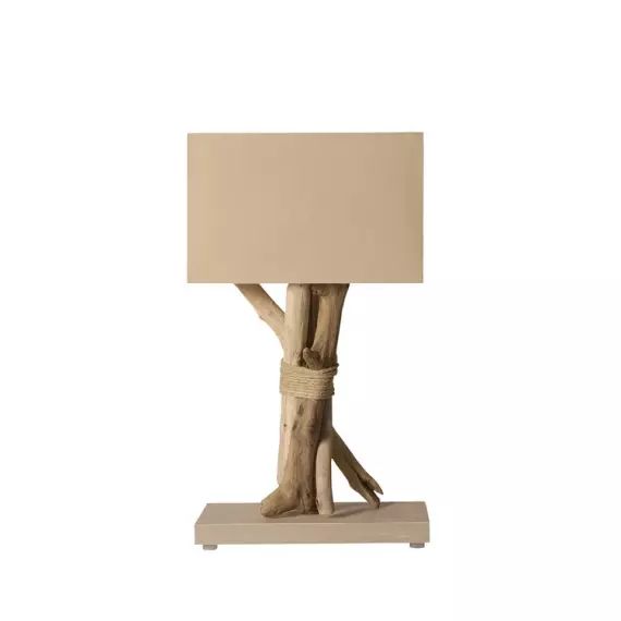 Lampe à poser en bois taupe