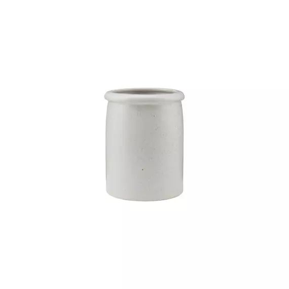 Pot à ustensiles Pion en Céramique, Porcelaine émaillée – Couleur Gris – 19.83 x 19.83 x 15 cm