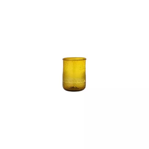 Verre Verres & carafes en Verre, Verre recyclé – Couleur Jaune – 7 x 7 x 11 cm