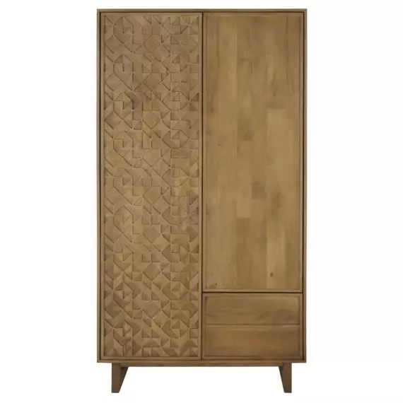 Dressing en bois de manguier massif 2 portes battantes 100×190