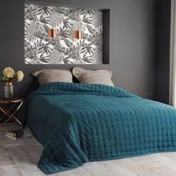 Dessus de Lit polyester bleu canard 150x200cm