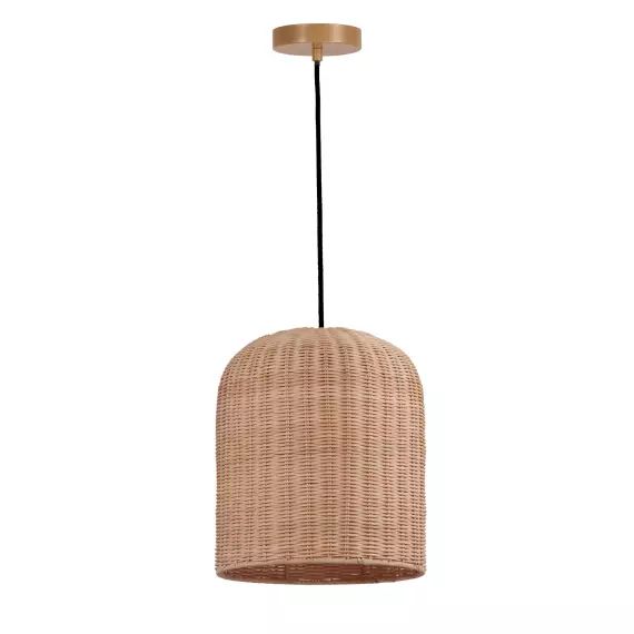 Suspension en rotin 30cm avec câble noir