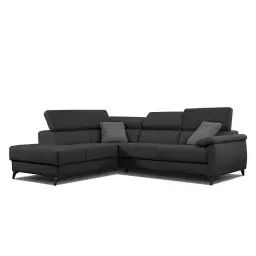 Canapé d’angle gauche 5 places noir