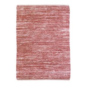 Tapis en cuir tressé rose poudré 160×230