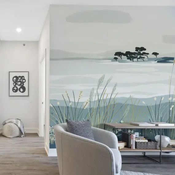 Papier peint panoramique les îles du golfe 300 x 250  bleu