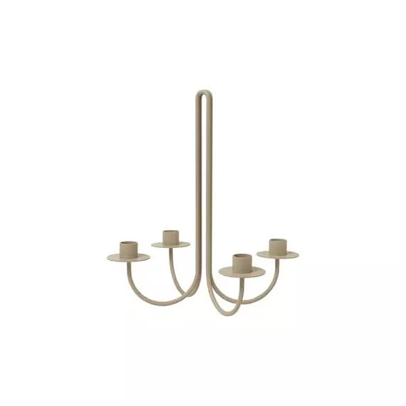 Chandelier Bougeoirs en Métal, Fer – Couleur Beige – 23.5 x 18.2 x 30.2 cm – Designer Trine Andersen