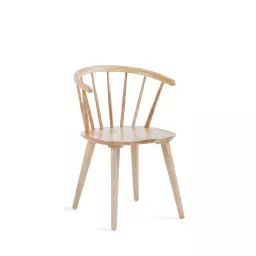 Trise – Lot de 2 chaises en bois massif d’hévéa – Couleur – Bois clair