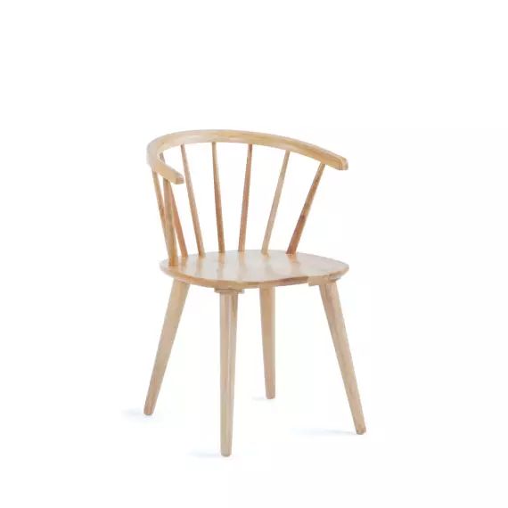 Trise – Lot de 2 chaises en bois massif d’hévéa – Couleur – Bois clair