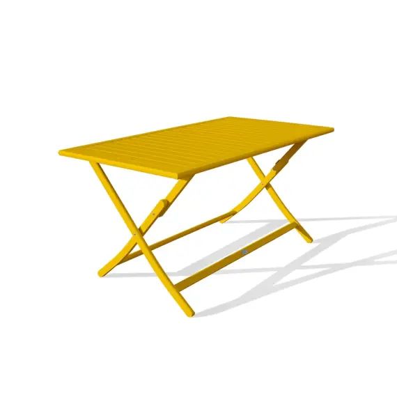Table de jardin pliante en aluminium moutarde
