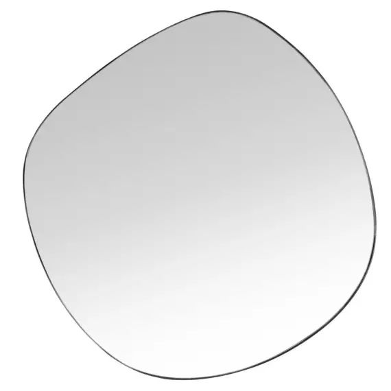 Miroir ovoïde en métal noir 79×73