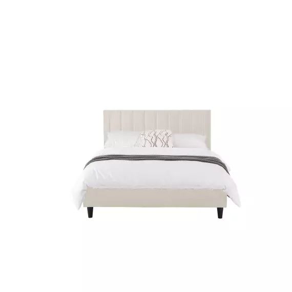 Lit 160×200 cm en velours beige