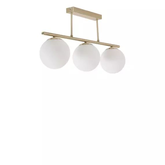 Mahala – Suspension 3 boules en verre émaillé et métal