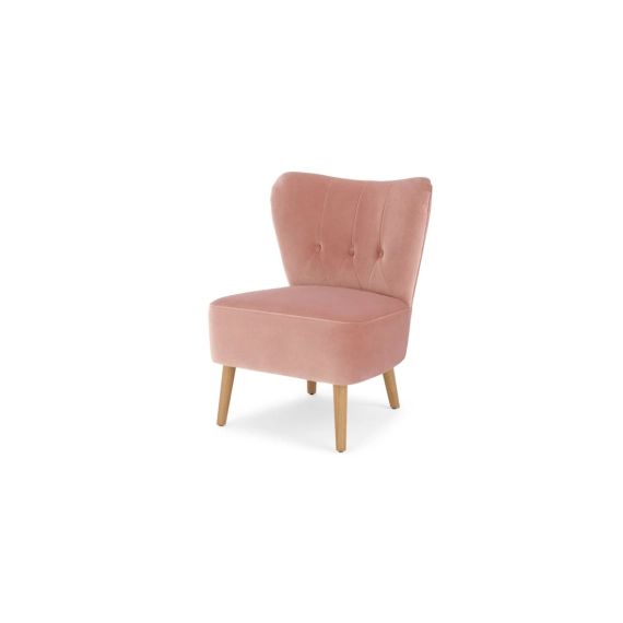 Charley, fauteuil, velours rose vintage