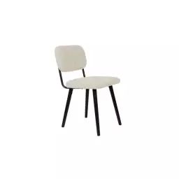 Chaise design en tissu blanc