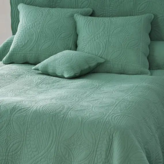 Jeté de lit 250×250 vert en coton