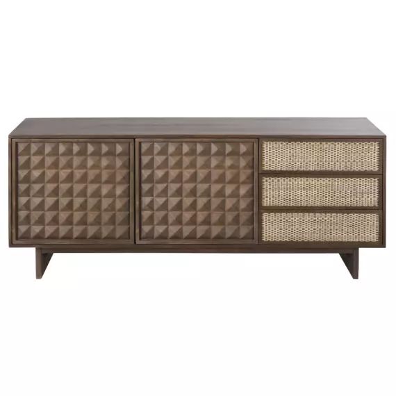 Buffet 2 portes 3 tiroirs en bois de manguier