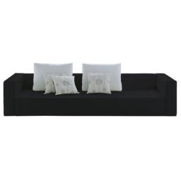Canapé 3 places ou + Kilt en Cuir – Couleur Noir – 165.1 x 234 x 64 cm – Designer Emaf Progetti