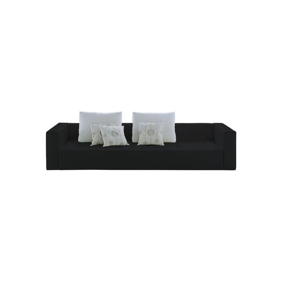 Canapé 3 places ou + Kilt en Cuir – Couleur Noir – 165.1 x 234 x 64 cm – Designer Emaf Progetti