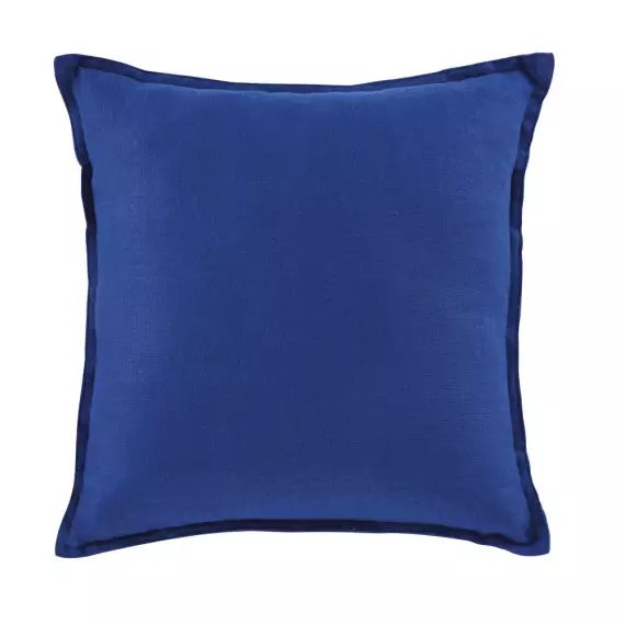 Coussin en lin lavé bleu indigo 45×45
