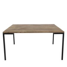 Table basse en bois et métal 90x90cm bois foncé  et  noir