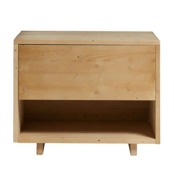 Table de chevet avec tiroir en bois en couleur marron clair