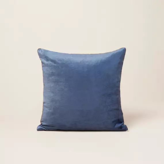 Housse de coussin CASTIGLIONE glacier et taupe – BLEU