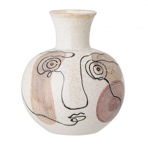 Vase peint à la main Bloomingville 22,5 cm Blanc