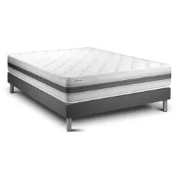 Ensemble VITALMEMO BACK 160 x 200 cm sommier Kit gris