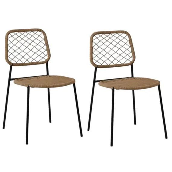 2 Chaises de repas corde beige