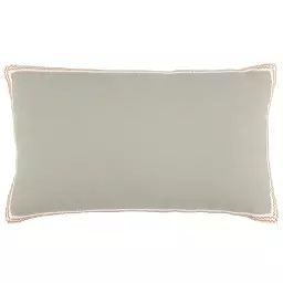 Housse de coussin en coton vert kaki avec galon 50×30