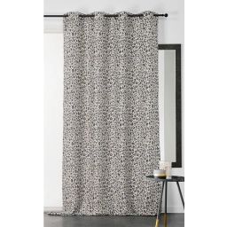 Rideau à impressions tachetées jaguar » polyester gris clair 250×135″